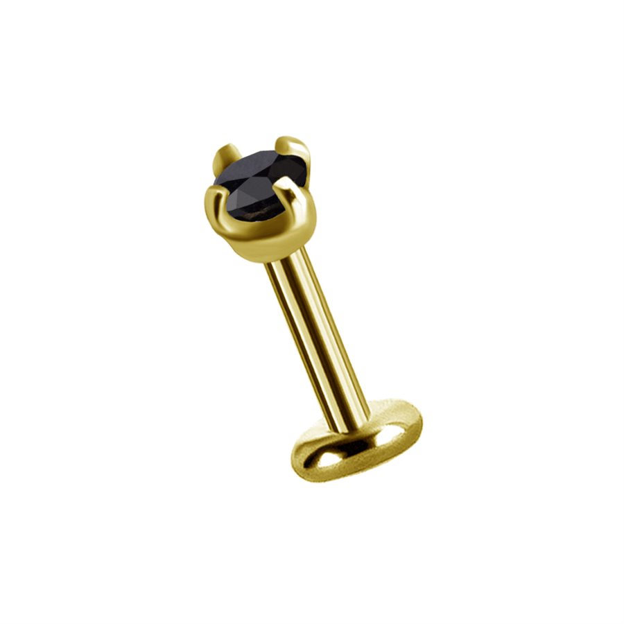 18k gold plated CoCr internal threadless jewelled attachment